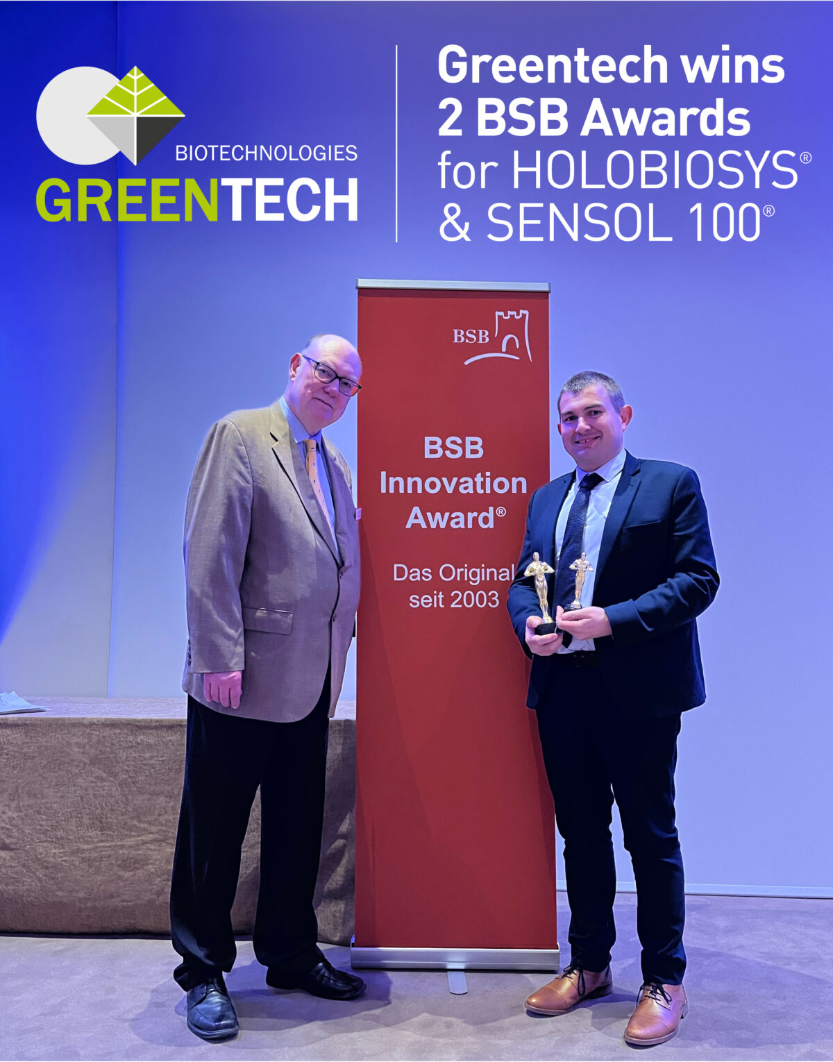 Greentech récompensé par 2 BSB Awards